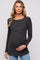 Charcoal Ribbed Crossover Maternity/Nursing Top