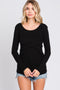 Black Ribbed Crossover Nursing Top