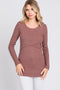 Mauve Ribbed Crossover Nursing Top