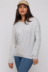 Heather Grey Knit Long Sleeve Maternity Top