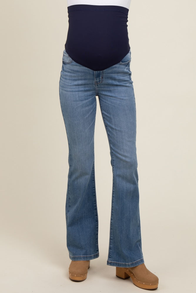Light Blue Vintage Wash Maternity Bootcut Jeans