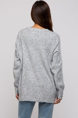 Grey Speckled Knit Maternity Sweater