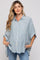 Teal Striped Button Up Dolman Maternity Top