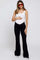 Black V-Waist Ribbed Bootcut Maternity Leggings