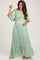 Mint Striped Ruffle Accent Maternity Maxi Dress