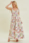 Ivory Multi-Color Floral Smocked Tiered Maxi Dress