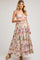 Ivory Multi-Color Floral Smocked Tiered Maternity Maxi Dress