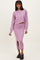 Mauve Knit Long Sleeve Crop Top Midi Skirt Set