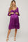 Plum Satin Smocked Ruffle Hem Maternity Dress
