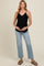 Light Blue Raw Hem Maternity Straight Leg Jeans