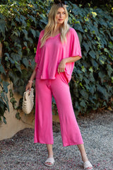 Pink Cropped Pant Maternity Set