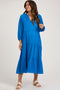 Royal Textured Tiered Maternity Midi Dress