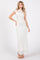 Ivory Mock Neck Sleeveless Mesh Midi Dress