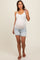 Light Denim Maternity Shorts
