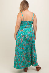 Jade Floral Pleated Maternity Plus Midi Dress