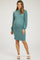 Teal Ribbed Long Sleeve Mock Neck Maternity Dress