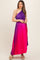 Purple Ombre Pleated Asymmetrical Maternity Maxi Dress