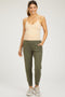 Olive High Waist Crop Maternity Joggers