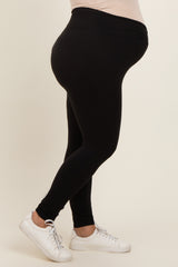 Black Crossover Maternity Plus Leggings