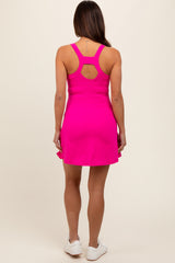 Fuchsia Tennis Racerback Maternity Romper Dress