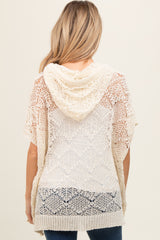 Cream Knit Dolman Sleeve Hooded Maternity Top