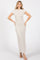 Cream Fitted Short Sleeve Maxi Dress