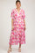 Fuchsia Multi-Color Floral Tiered Maternity Maxi Dress