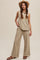 Light Olive Slub Knit Pants Set