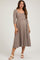 Mocha Square Neck 3/4 Sleeve Maternity Midi Dress