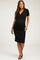 Black Wrap Top Maternity Midi Dress