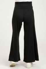 Black French Terry Wide Leg Maternity Lounge Pants