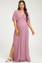 Mauve Lightweight Deep V-Neck Maternity Maxi Dress