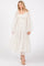 Cream Mesh Tiered Long Sleeve Maxi Dress