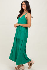 Emerald Green Tiered Sleeveless Maxi Dress