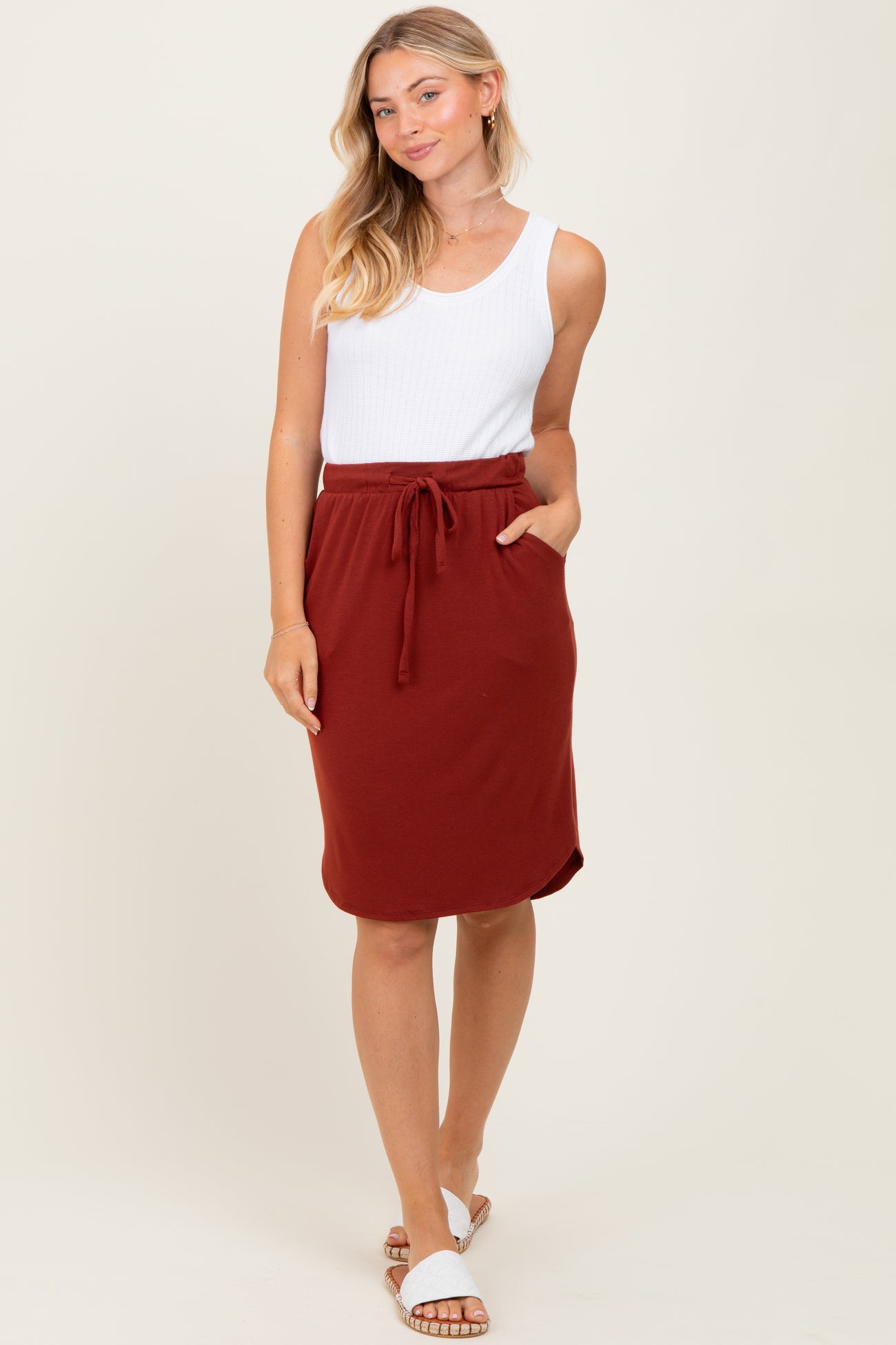 Rust Maternity Skirt