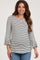 Navy Blue Striped Maternity 3/4 Sleeve Top