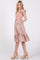 Mauve Crochet Knit Knee Length Dress