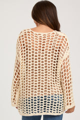 Cream Open Knit Maternity Top