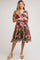 Black Floral Ruffle Tiered Maternity Midi Dress
