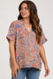 Mauve Floral Short Sleeve Maternity Blouse