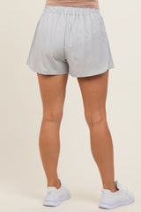 Gray Pleated Maternity Active Shorts