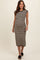 Black Striped Sleeveless Maternity Midi Dress