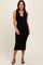 Black V-Neck Knit Maternity Midi Dress