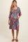 Green Floral Smocked Knee-Length Maternity Dress