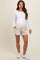 Beige Elastic Waist Side Pocket Active Maternity Shorts