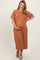 Camel Short Sleeve Side Slit Maternity Plus T-Shirt Midi Dress
