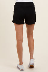 Black Terry Maternity Shorts