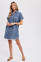Blue Denim Button Up Dress