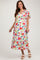 Ivory Floral Flutter Sleeve Smocked Maternity Midi Dress