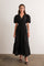 Black Puff Sleeve Midi Dress